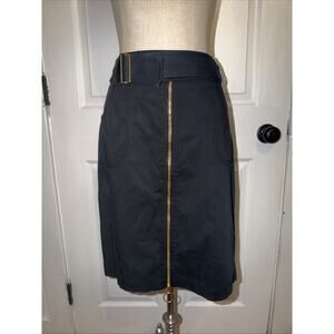Missoni Italy Women’s Black Pencil Skirt Gold Zipper Size US 6 IT 44 Belt‎